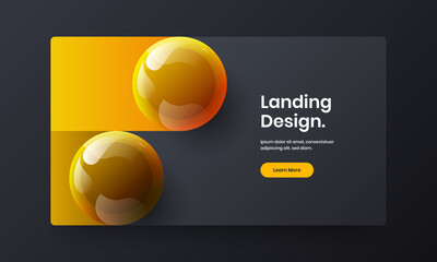 Simple 3D spheres booklet illustration. Colorful cover design vector layout.