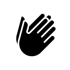 Hands holding something black glyph icon. Showing direction by both palms. Communication. Gesture and position. Silhouette symbol on white space. Solid pictogram. Vector isolated illustration
