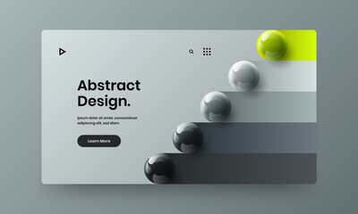 Vivid poster design vector concept. Premium 3D spheres book cover template.