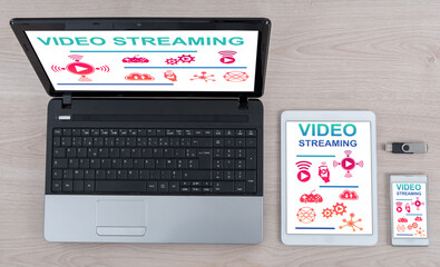 Video streaming concept on different devices