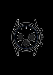 Mobile wallpaper with minimalist watch illustration