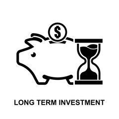 Long term investment icon isolated on white background vector illustration.