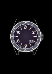 Fototapeta premium Mobile wallpaper with minimalist watch illustration