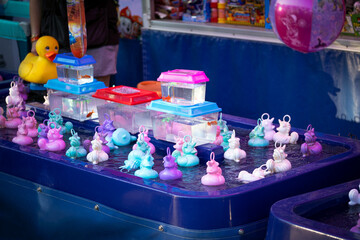 stand de pêche au canard sur une fête foraine