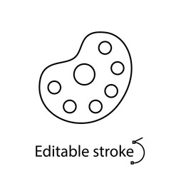 Paint pallette outline sign. Art school logo. Stationery store emblem.Back to school design. Vector illustration