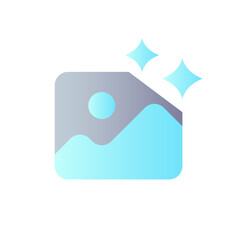 Photo editing flat gradient color ui icon. Retouch and improvement of image. Visual effect and filters. Simple filled pictogram. GUI, UX design for mobile application. Vector isolated RGB illustration