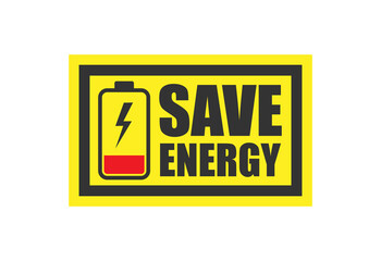 Save Energy. Energy crisis icon symbol. Vector illustration image. Isolated on white background.