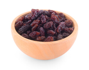 Raisins isolated on white background.