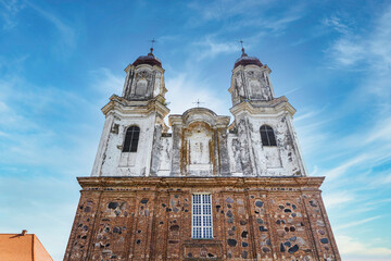 Fototapeta na wymiar Virgin Mary Holy Church in Dotnuva, Lithuania. Build in Baroque style