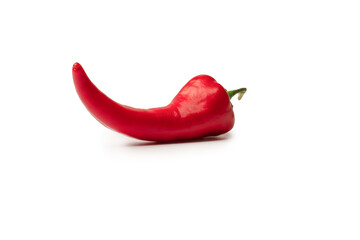 Red hot chili pepper isolated on a white background.