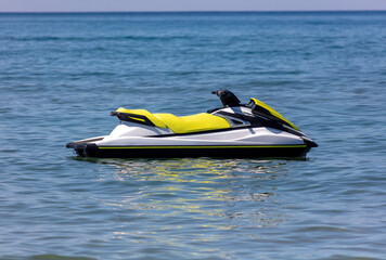 Water bike on the blue sea.