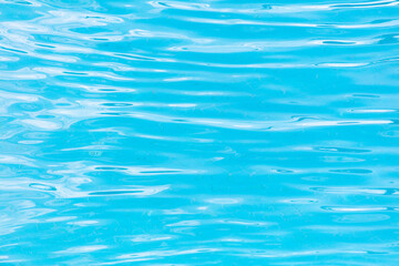 Blue water in the pool.