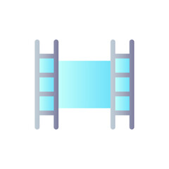 Footage flat gradient color ui icon. Cinematography. Movie production. Analog recorder. Shot and image. Simple filled pictogram. GUI, UX design for mobile application. Vector isolated RGB illustration