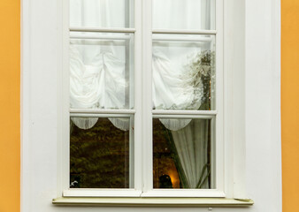 Window on the wall in a multi-storey building.