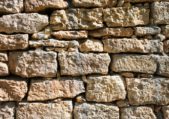 Wall of old stone bricks as an abstract background.
