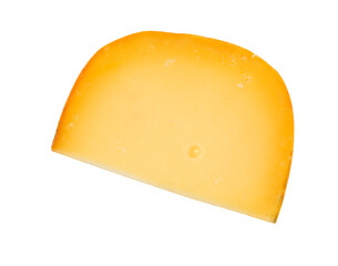 r cheese on top on a white isolated