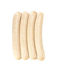 Irish, German white sausage, pudding, isolated. Potato sausage, vegan delicacy, a packshot photo for packaging design. 