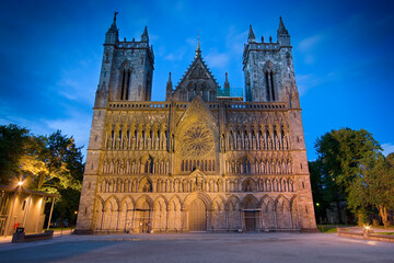 Fototapeta na wymiar Nidaros Cathedral in Trondheim - one of the most important churches in Norway
