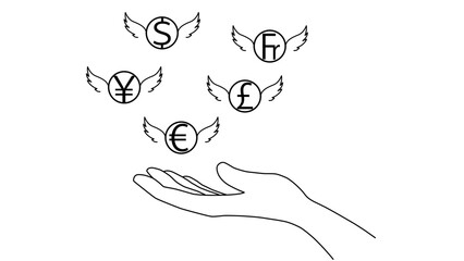 手もとから逃げて行くお金達