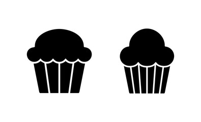 Cup cake icon vector. Cup cake sign and symbol