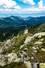 Fototapeta na wymiar A view of the beautiful surrounding alpine nature from the Chopok ridge in the Low Tatras, Slovakia