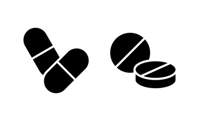 Pills icon vector. capsule icon. Drug sign and symbol