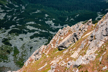 A view of the beautiful surrounding alpine nature from the Chopok ridge in the Low Tatras, Slovakia