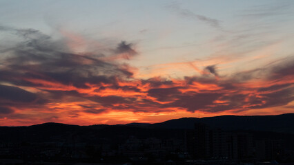 Obraz premium Intense sunset with amazing colors, during summer