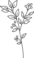 floral flower plant lineart,doodle for invitation card