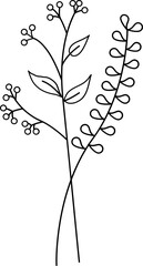floral flower plant lineart,doodle for invitation card