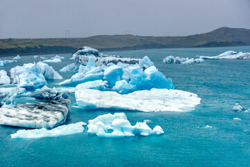 Ice floes at Jokulsarlon glacial lagoon in Iceland