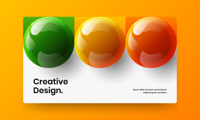 Isolated booklet vector design concept. Fresh realistic spheres corporate brochure template.
