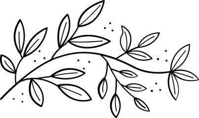 floral flower plant lineart,doodle for invitation card