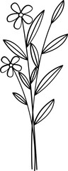 Naklejka premium floral flower plant lineart,doodle for invitation card