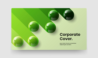 Colorful horizontal cover design vector concept. Isolated realistic balls postcard layout.