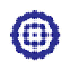 Blue Halftone Shape. Abstract Backdrop. Texture Retro. Dot Backdrop. Circle Logo. Gradient Logo. Graphic Half. Effect Logo. Design Retro.
