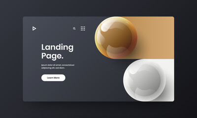 Modern site vector design illustration. Premium realistic spheres annual report concept.