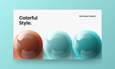Unique corporate cover vector design concept. Original realistic spheres leaflet template.