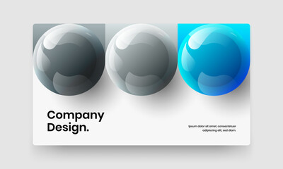 Premium cover vector design layout. Amazing realistic spheres handbill illustration.