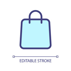 Shopping bag pixel perfect RGB color ui icon. Online marketplace. Apparel shop. Simple filled line element. GUI, UX design for mobile app. Vector isolated pictogram. Editable stroke. Arial font used