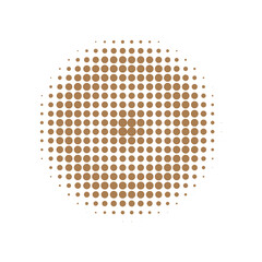 Brown Halftone Illustration. Texture Grunge. Abstract Illustration. Round Set. Design Logo. Effect Gradation. Graphic Art. Dot Dots. Gradient Background.