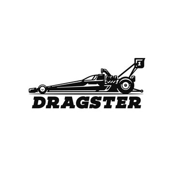 Dragster car on white background modern logo design vector.