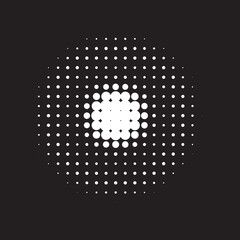 White Halftone Modern. Texture Gradation. Abstract Art. Round Background. Design Grunge. Effect Background. Graphic Gradation. Dot Half. Gradient Logo.