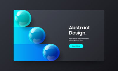 Isolated realistic spheres booklet layout. Amazing handbill design vector illustration.