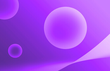 Illustration of Gradient Purple Abstract 3D Various Sized Spheres