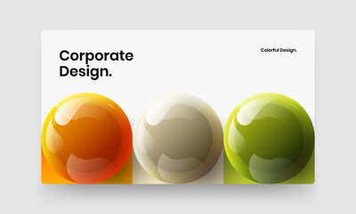 Vivid realistic spheres cover layout. Premium site design vector concept.