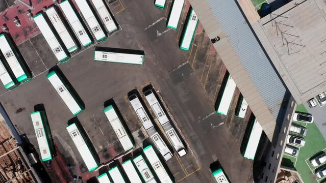 Public transportation Bus terminal during work hours.
