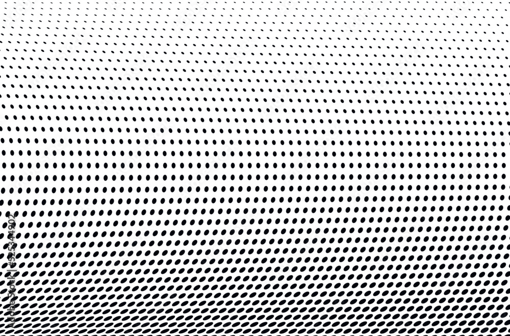 Wall mural Wave halftone dots. Abstract twisted dot shapes.