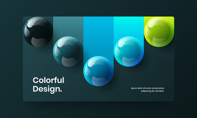 Trendy 3D spheres poster concept. Unique corporate cover vector design illustration.