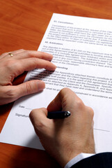 businessman signing a contract